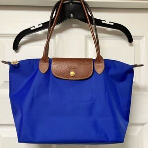 Longchamp Le Pliage Original Large Shoulder Nylon Authentic Bag Tote Blue